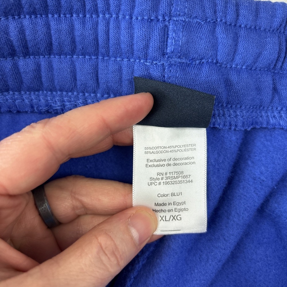 NEW REEBOK Mens Fleece Joggers Sweatpants XL Blue Athletic Pants Tapered Stretch - Picture 5 of 13